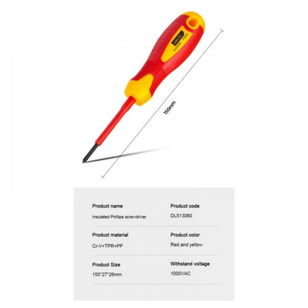 

Deli Insulated Screwdriver for Slotted Screws