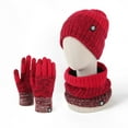 thumbnail image 4 of SUSUSU Cold Weather Knit Set, Warmer Scarf Touchscreen Gloves, Unisex Winter Hat, 4 of 5