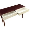 thumbnail image 4 of ACME Christa Rectangular 2-Drawer Wooden Console Table in Walnut and White, 4 of 5