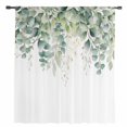 thumbnail image 3 of Spring Watercolor Plant Eucalyptus Leaves Tulle Curtains Living Room Kitchen Window ration Chiffon Voile Sheer Curtain, 3 of 7