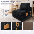 thumbnail image 4 of Miniyam Folding Floor Chair Bed, 3-in-1 Convertible Floor Sofa Bed with Flannelette Upholstery and Side Pockets, Gray, 4 of 8