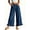 Navy blue, variant on Women Ruffle Patchwork Wide Leg Casual Denim Pants Ankle Jeans