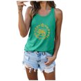 thumbnail image 5 of FUYUDY Women'S Tank Top Casual Summer Ribbed Sleeveless Racerback Crew Neck Patterned Print Loose Fit Vest Comfortable Stretchy Basic Female Camisole For Casual Daily Wear And Athletic Wear,Green,XXL, 5 of 5