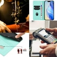 thumbnail image 6 of Compatible with iPhone 13 Wallet Case with RFID Blocking Credit Card Holder, PU Leather Folio Flip Kickstand Protective Shockproof Cover Women Men for iPhone 13 Phone Case - Mint, 6 of 10