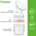 thumbnail image 3 of haakaa Gen.3 Manual Breast Pump Upgraded Multifuctional Silicone Breast Pump for Breastfeeding Moms to Collect Breast Milk Reusable(5.4oz/160ml, Peach) 5.4oz/160ml Breast Pump Peach, 3 of 8