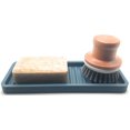 thumbnail image 2 of Bandeja organizadora de fregadero de cocina de silicona Happitasa, color azul ahumado, 2 of 4