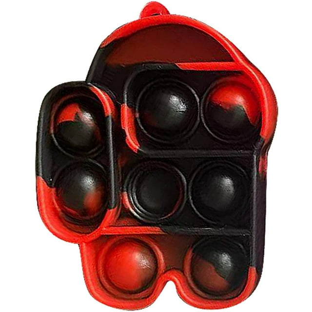 Simple Sensory Toy Fidget Dimple Toy Keychain, Silicone Bubbles Flipping Board Toy, Stress Relief Dimple Fidget Toy for Concentration Training, Hand Exercise Educational Toy for Kids Adults (#001)
