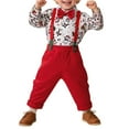 thumbnail image 6 of DHFJKG Boys Christmas Printed Dress Outfits For Toddlers Children Long Sleeve Santa Shirts With Bow Tie And Detachable Suspenders Pants Performance Formal Wear 2 Piece Lovely Sets, 6 of 6