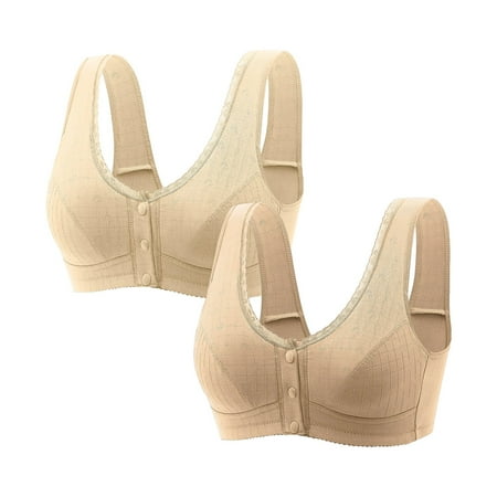 Ploknplq Bras for Women No Underwire brasieres Para Mujer bra Tank Tops for Women sports Bra Tank Top bra Bras Front Snaps Seniors Beauty Back Comeasy Close Bras brassiere for Women Green S Red S