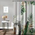 thumbnail image 2 of Orinice  Green Turtleback Leaf Shower Curtain Plant Tropical Shower Curtain for Bathroom Set Abstract Banana Leaf Palm Tree Nature Fabric Waterproof Shower Curtain for Bathtub Decoration  69x72, 2 of 7