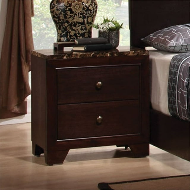 Coaster Table de Chevet Conner Transitionnel 2 Tiroirs en Bois en Cappuccino