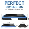 thumbnail image 2 of Yes4All Adjustable Workout Aerobic Exercise Step Platform Health Club Size with 4 Adjustable Risers Included and Extra Risers Options - Blue Black, 2 of 6