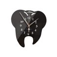 thumbnail image 4 of Reloj de pared acrílico silencioso con forma de diente y pegatina para decorar la sala de estar. Negro, 4 of 9