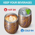 thumbnail image 4 of Leopard Print 12oz Stainless Steel Insulated Wine Tumbler with Lid and Straw – Double Wall Vacuum Mug for Hot & Cold Drinks, 304 Steel Interior, Sweat-Free Design, 4 of 5