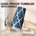 thumbnail image 5 of 20oz Insulated Coffee Mug with Handle and Straw, Geometric Texture Stainless Steel Double Wall Travel Tumbler Leak-Proof, 5 of 5