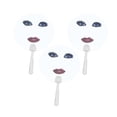 thumbnail image 2 of AMLESO Hand Fan Summer Decoration Clear Round Pocket Fan for Performance Gift Dance 3 Pieces, 2 of 8