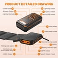 thumbnail image 5 of Solar Power Bank 20000mAh, PD15W Fast Charging Solar Charger with 4 Built-in Cables & Wireless Charging, Portable Solar Charger for Cell Phone, Solar Battery Pack for Camping (Orange), 5 of 9
