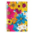 thumbnail image 2 of Color Floral Flowers Ring Binder Notebook Journey Note Diary College Ruled Spiral Notebook Study Loose Leaf Paper A5 60 Pages, 2 of 8