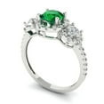 thumbnail image 2 of Three-Stone Engagement Ring for Women - 1.46ct Simulated Emerald in 14K White Gold Promise Ring, 2 of 6