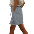 thumbnail image 2 of JJHGVB Womens Linen Shorts Flowy Shorts Linen Bermuda Shorts for Women Summer Shorts Beach Cropped Trousers Womens Linen Shorts Women Linen Shorts Baggy Shorts Women High Waisted Wide Leg Gray 1 2XL, 2 of 7