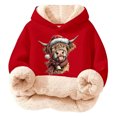 thumbnail image 3 of MAIHAN-Kids Highland Cow Sweatshirt- Soft Lined Christmas Sweatshirts with Highland Cow Print, Cozy Warm Kids Jacket Top for Winter Outdoor Play and Holiday Activities(G-Multicolor,5-6Years), 3 of 6