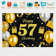 thumbnail image 6 of Glittery 57th Birthday Banner with Balloons Gift Boxes and Ribbons Background Backdrop Party Decoration Supplies for Birthday Party Photography Props Happy Birthday Celebrations, 6 of 7