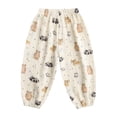 thumbnail image 4 of Crunowin Boys And Girls Wide Leg Cotton Pants Loose Comfortable Spring Outdoor Wear With Mosquito Protection Printed Long Pants Multicolor Size 3 Years, 4 of 8