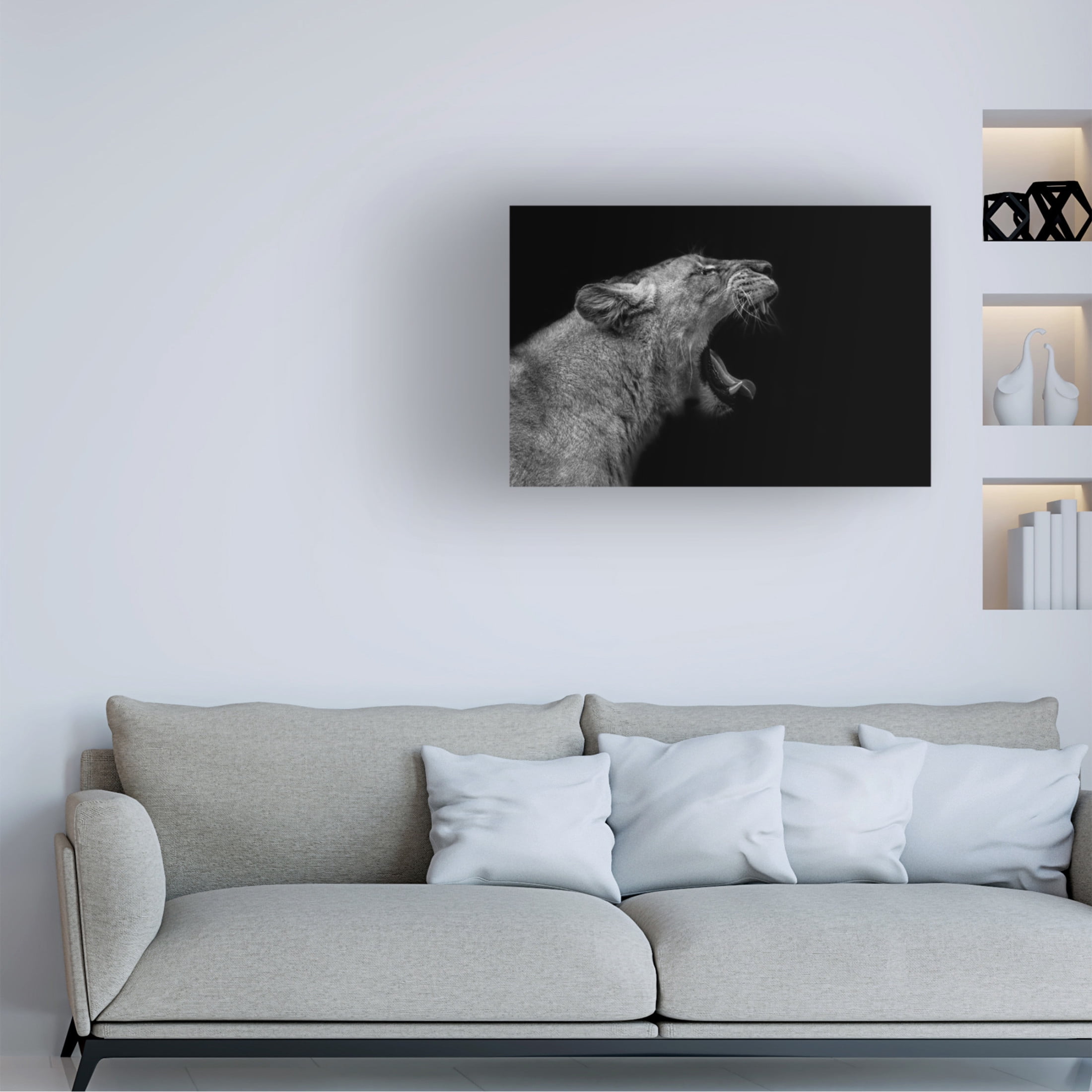 Trademark Fine Art Nauzet Baez Photography Lioness In Low Key Canvas Wall Art