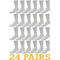 thumbnail image 3 of 24 Pairs Cotton Crew Socks, Mens Womens Bulk Casual Sports Sock (Gray, 9-11), 3 of 5