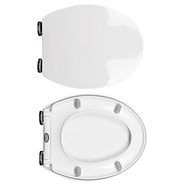Injueey Tapa de inodoro TureClos, asiento de plástico grueso, tapa Universal de bajo nivel de ruido con tornillos de base Juegos de accesorios de baño Injueey HA002693-00B