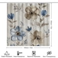 thumbnail image 2 of 4 Pcs Shower Curtain Set Bath Mat U-Shaped Floor Mat Toilet Lid Oval Rug Watercolor Flowers in Beige And Blue Waterproof Personality Pattern Bath Curtain Vintage Floral Decorative for Bathtub Decor, 2 of 8