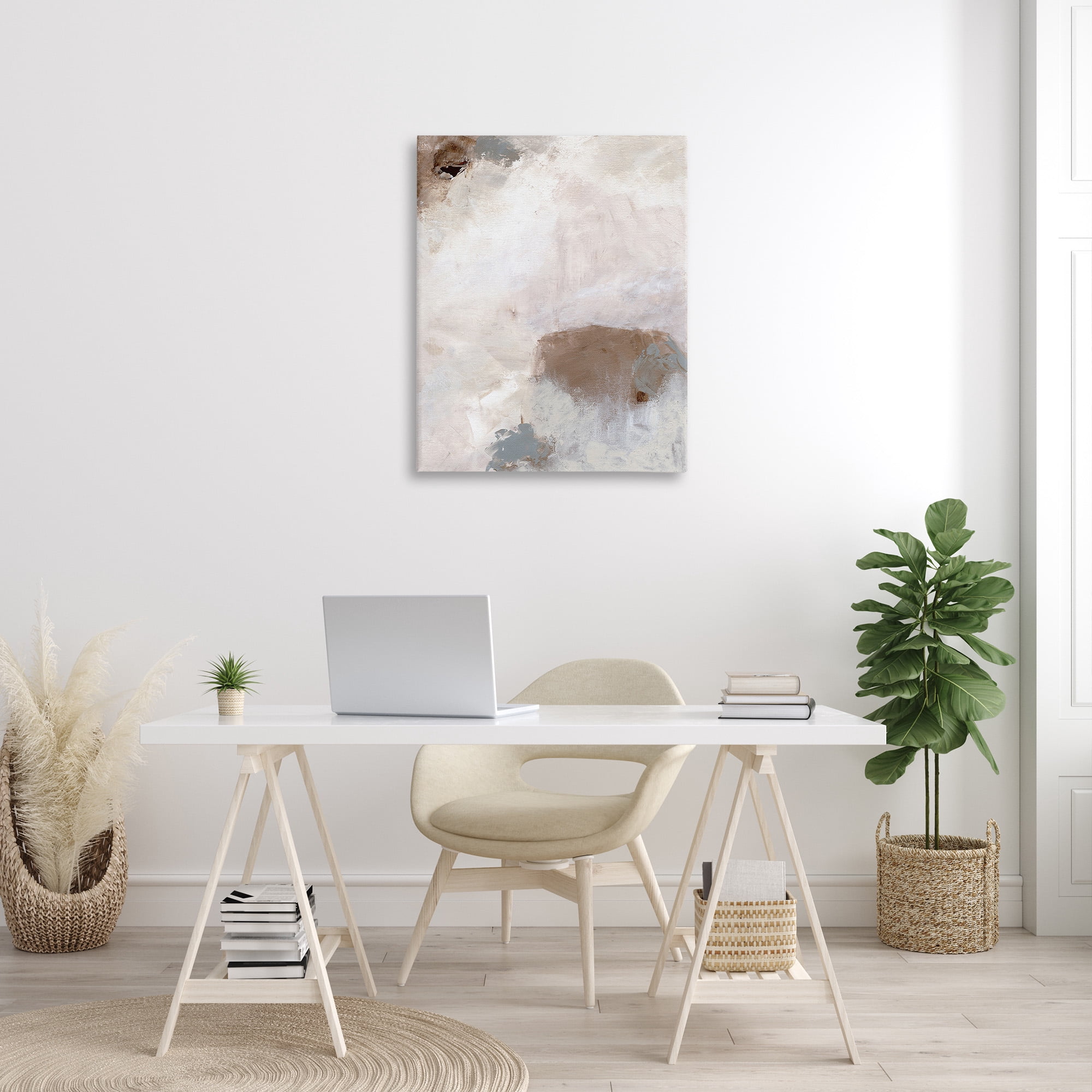 Stupell Industries Muted Neutral Painting Abstract Painting Gallery Wrapped Canvas Art Print Wall Art, 30 x 40