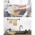 thumbnail image 6 of Spring Sunflowers Kitchen Dish Towels for Drying Dishes Set of 2, Plaid Vintage Botanical Painting Waffle Weave Microfiber Terry Hand Tea Bathroom Towels Quick Dry & Absorbent Towel 12x12, 6 of 7