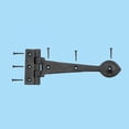 thumbnail image 2 of Renovators Supply Black Door Gate Strap Hinges 10" L Wrought Iron Classic Heart Tip Design Powder Coated Kitchen Cabinet Door Gate Strap Hinges Including Mounting Screws, 2 of 7