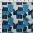thumbnail image 4 of oneOone Cotton Poplin Twill Teal Blue Fabric Brush Stroke Dress Material Fabric Print Fabric By The Yard 56 Inch Wide, 4 of 6
