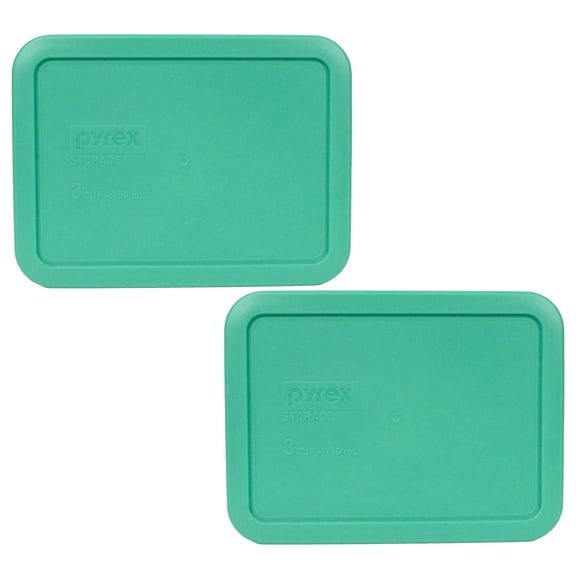 Pyrex Replacement Lid 7210-PC Light Green Rectangle Cover (2-Pack) for Pyrex 7210 3-Cup Dish (Sold Separately)