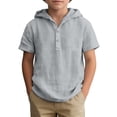 thumbnail image 3 of Miaoju Kids Polo Shirts Boys 7-8 Button Down Shirt Tropical Print Short Sleeve Pocket Shirts Comfy Trendy Tops Summer Boy Shirt With Pocket, 3 of 6