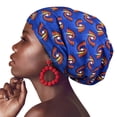 thumbnail image 1 of Heerf Gorro holgado con forro de satén, gorro para dormir, funda para el pelo, grande, ajustable, azul, 1 of 1