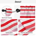 thumbnail image 5 of Red Pink Striped Tier Curtains, Farmhouse Stripes Simple Art Light Filtering Kitchen Curtains, 2Pcs Rod Pocket Half Window Treatments Panels for Sink Cafe Cabinet Basement 27.5x45 Inches, 5 of 9