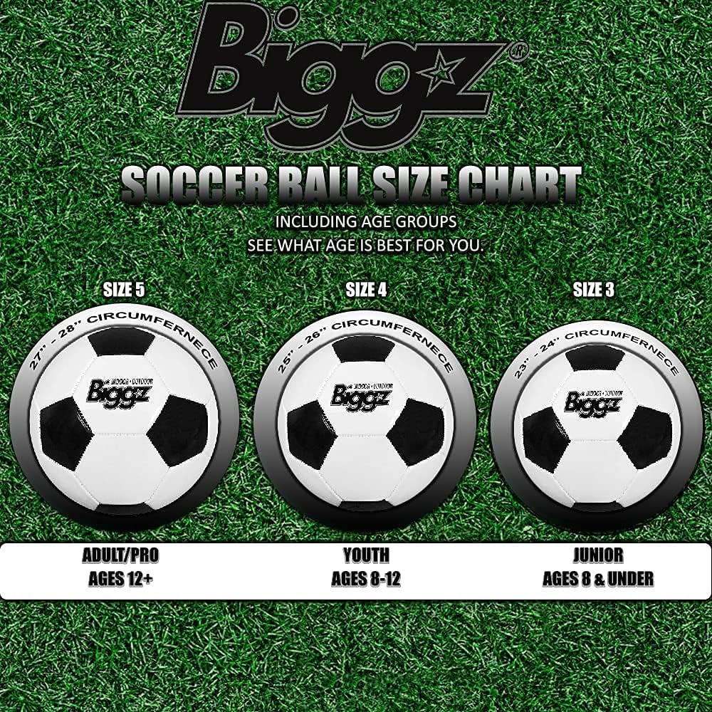 Biggz Premium Classic Soccer Balls with Hand Pumps - Size 3-6, 12, 50 Pack Options (Size 3 (Junior), 50 Pack)