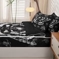 thumbnail image 5 of Homewish Goth Skull Moths Zipper Twin Comforter Sets with Fitted Sheet and 2 Pillowcases,Vintage Flowers Zipper Bedding Set,Black Gray,Halloween Bed Set,Black Reversible,4pcs, 5 of 8
