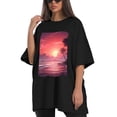 thumbnail image 4 of Plus Size Shirt for Women Black Tops for Women Oversized Short Sleeves Shirt for Women Vaporwave 10 T Shirt Crewneck Shirt for Women L, 4 of 5