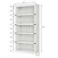 thumbnail image 4 of 5-Shelf Bookcase, Modern Floor Standing Display Storage Shelves, 32'' Wide Freestanding Wooden Bookshelves with Open Compartment, Bookcase Home Decor Furniture for Office, Library, 4 of 6