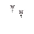 thumbnail image 2 of Delight Jewelry Silvertone Small Bare Feet Silvertone Antiqued Butterfly Post Earrings, 2 of 4