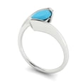 thumbnail image 2 of Solitaire Engagement Ring for Women - 1ct Simulated Turquoise in 18K White Gold Promise Ring, 2 of 6