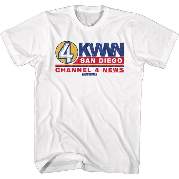 Anchorman Ch 4 News Logo White Adult T-Shirt