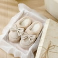 thumbnail image 5 of KANG Cozy Winter Slippers With Bow Detail Soft Fleece Lined Shoes For Indoor Comfort And Warmth Sole, 5 of 6