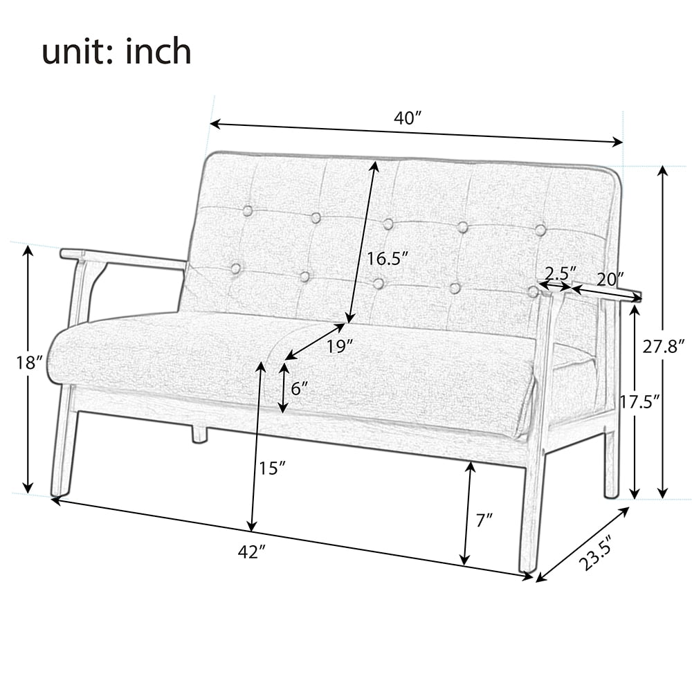 Kepooman Loveseat Sofa and Armrest Single Sofa, Modern Fabric Sofa Set with Sturdy Wooden Legs, Rolled Arm Microfiber Sofa for Bedroom Living Room Kepooman Loveseat Sofa and Armrest Single Sofa, Modern Fabric Sofa Set with Sturdy Wooden Legs, Rolled Arm Microfiber Sofa for Bedroom Living Room