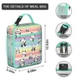 thumbnail image 3 of Panda Face Insulated Lunch Bag Box Men Reusable Lunch Bag with Side Pocket Cooler Tote Bag Office Hiking, 3 of 6
