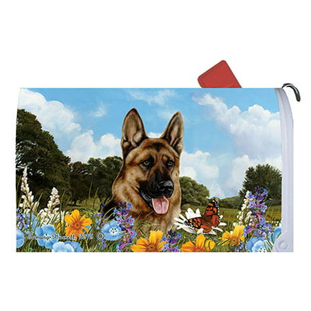 German Shepherd - Best of Breed Summer Flowers Dog Breed Mail Box